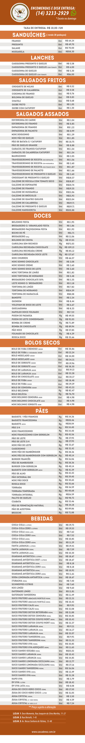 Casca Tabela de Precos Atualizada Jun 2025